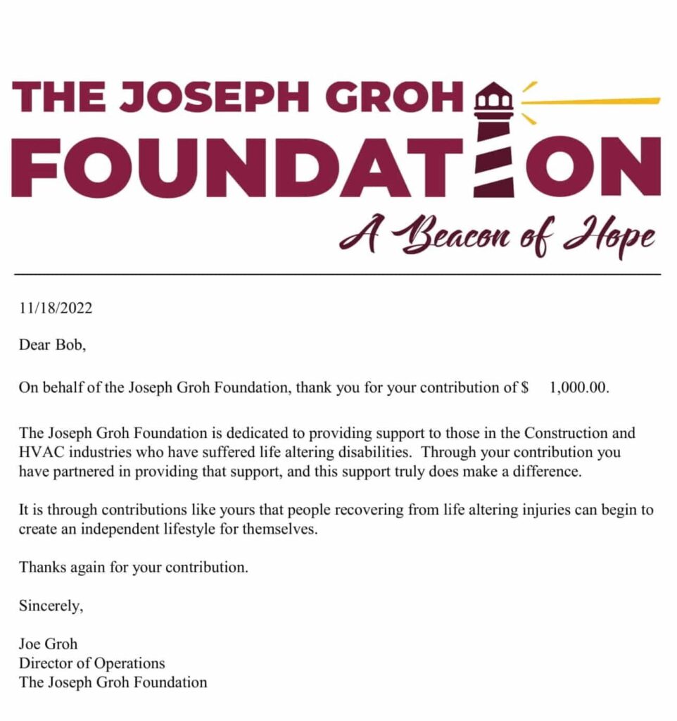 Cash Sale from The Joseph S Groh Foundation 12728 1 Cash Sale from The Joseph S Groh Foundation 12728 1