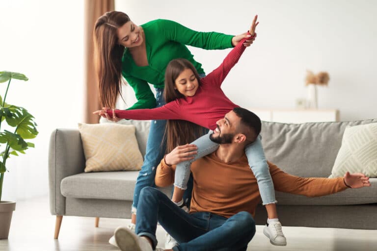 happy family enjoying hvac zoning system in pasedena